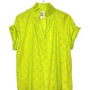 A Shirt Thing Neon Eyelet Blouse